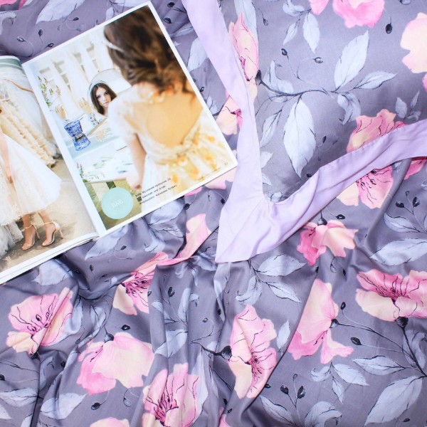 Фото - Комплект постільної білизни MirSon Satin print Elit Aster 143х210х2 см (2200005393864)